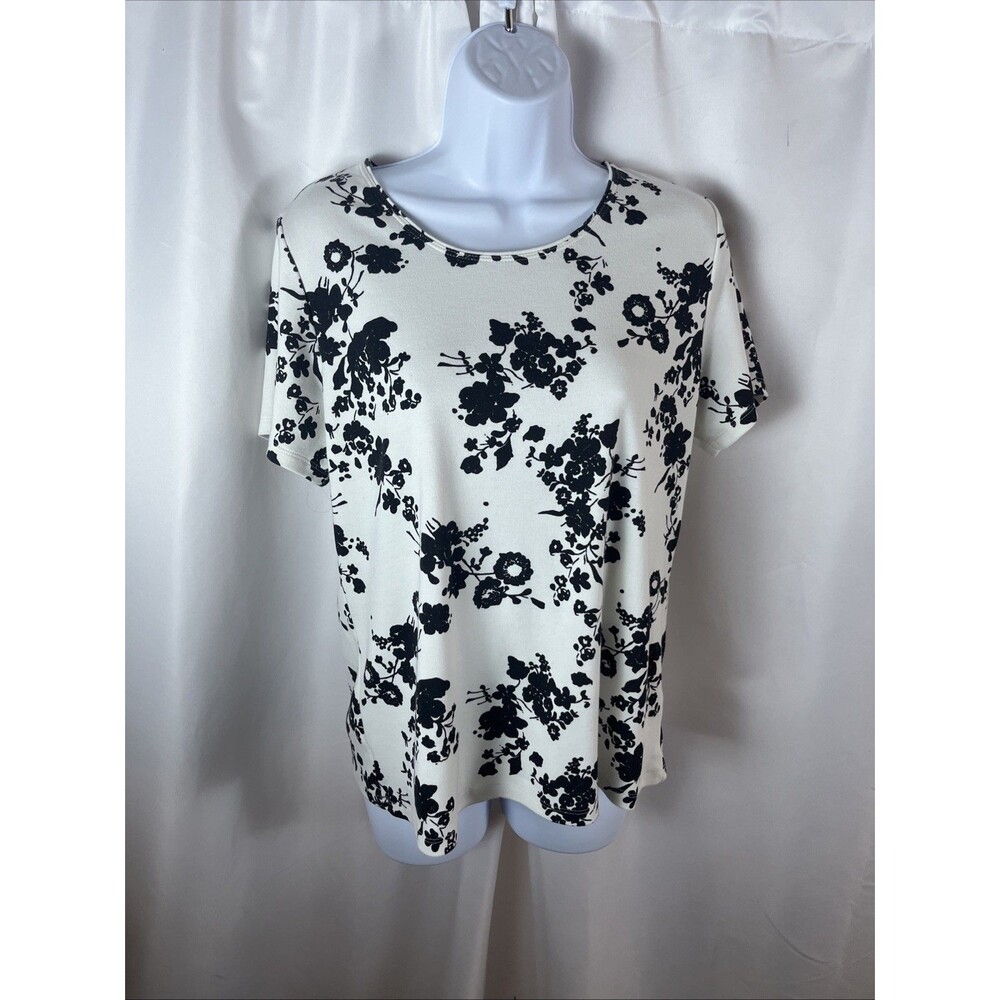 Style & Co Women’s PXL Short Sleeve Floral Print Scoop Next Top Cottage Bohemian - Picture 2 of 8